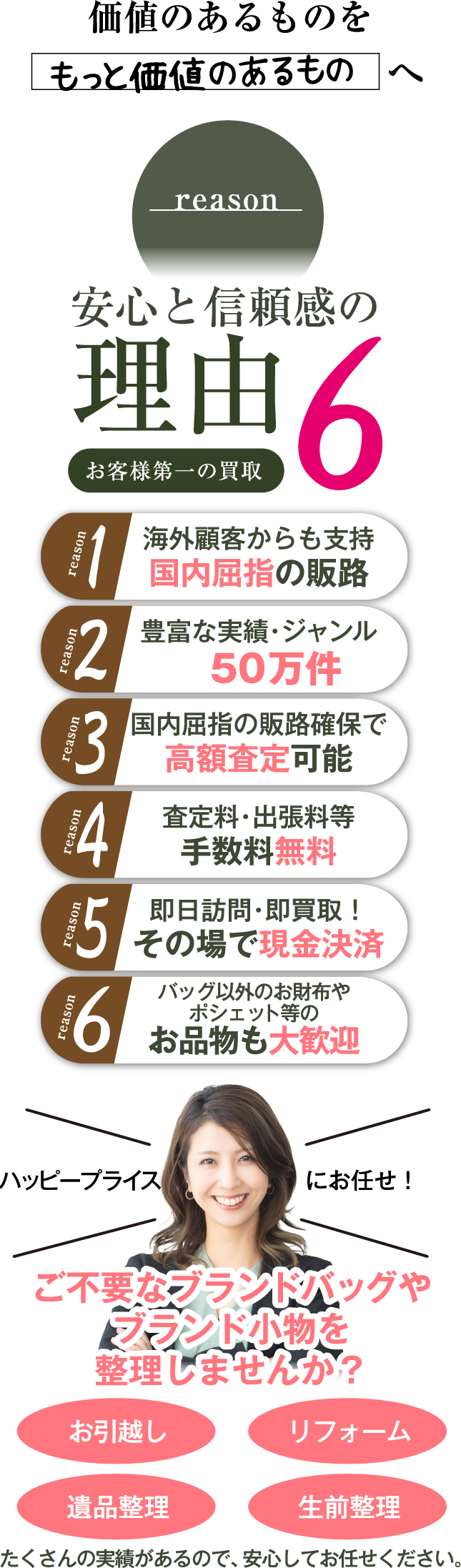 価値のあるものをもっと価値のあるものへ　安心と信頼感の理由